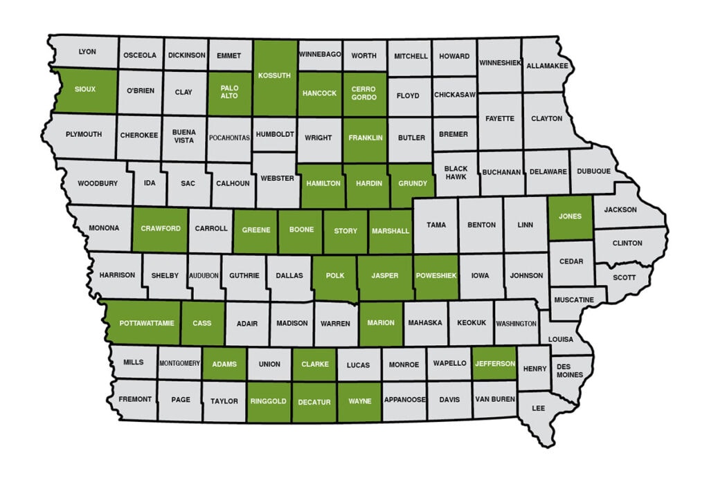 Counties under Farm Management